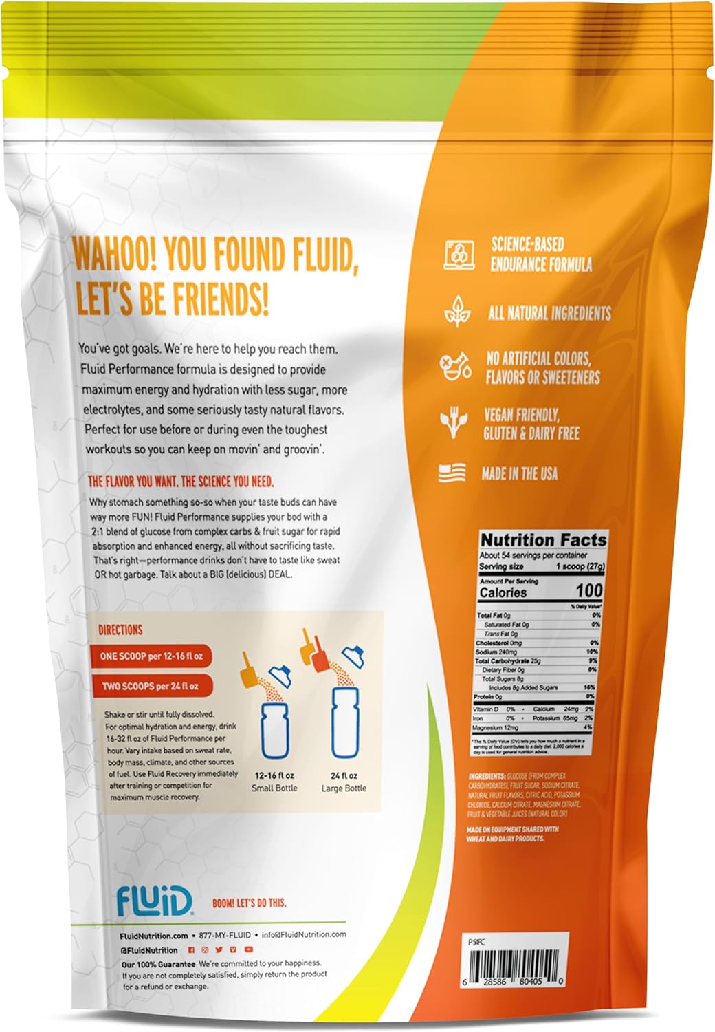 All Natural Gluten-Free Sports Drink Mix with Electrolytes - Fresh Citrus Flavor, 54 Servings, Ideal for Pre or Mid-Workout Energy Boost