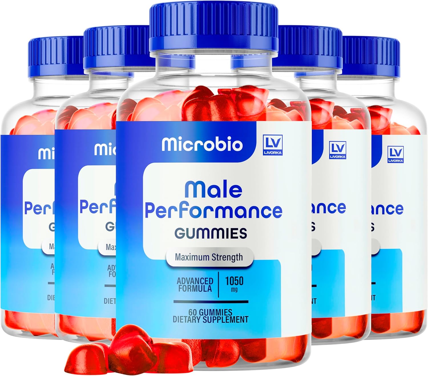 All Natural LIVORKA Microbio ME Gummies for Men - 5 Pack, 300 Gummies for 5 Months Support Supplement
