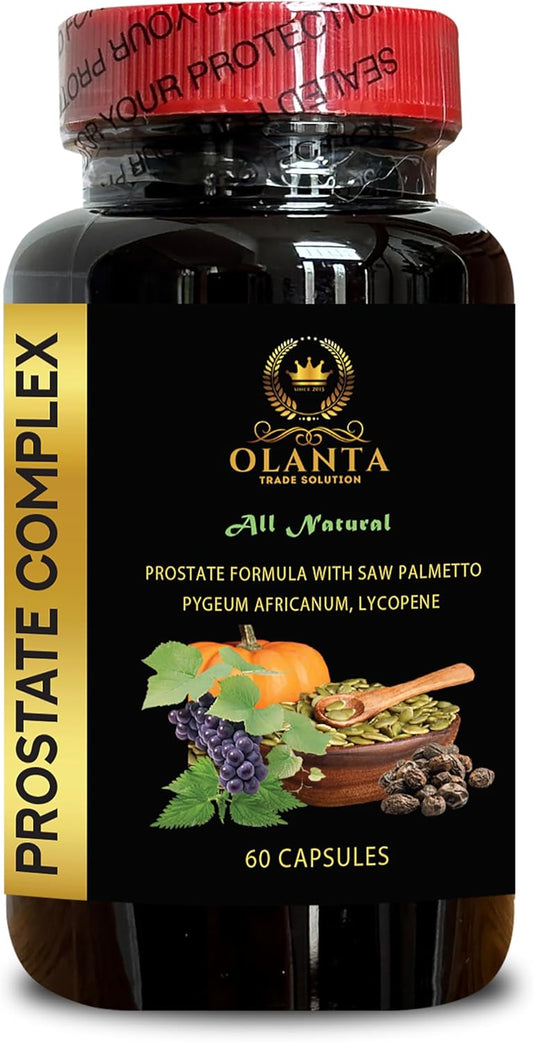 All-Natural Prostate Support Supplements for Men - Saw Palmetto & Lycopene Complex - Non-GMO - 60 Capsules