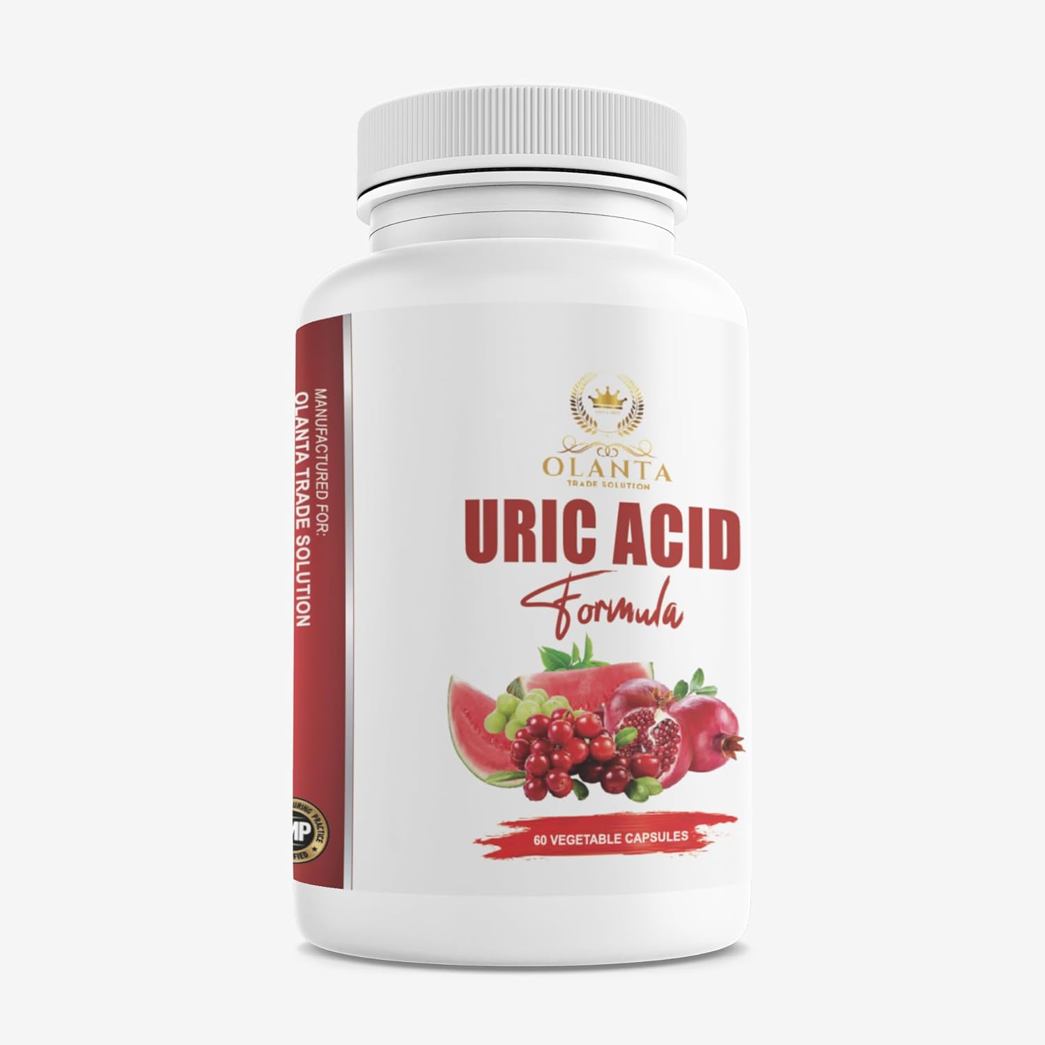 All-Natural Uric Acid Complex with Celery Seed, Turmeric, and Cranberry - Support for Lowering Uric Acid Levels - 60 Capsules