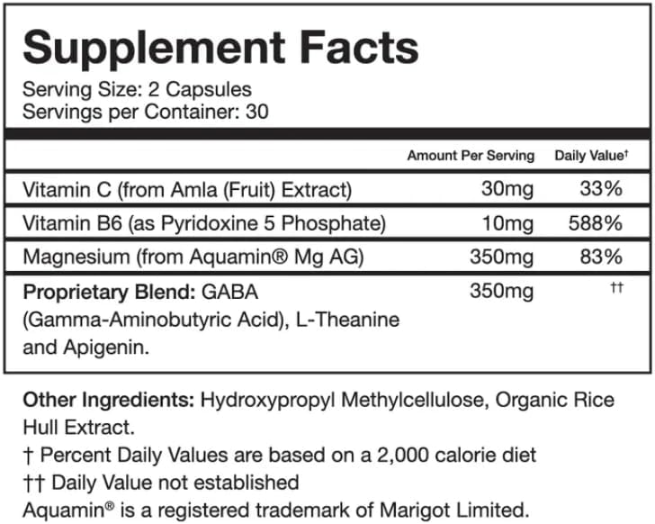 Alo Yoga Sweet Sleep Capsules with Magnesium, GABA, L-Theanine for Restful Sleep | Melatonin-Free Support Formula with Aquamin® | 60 Count