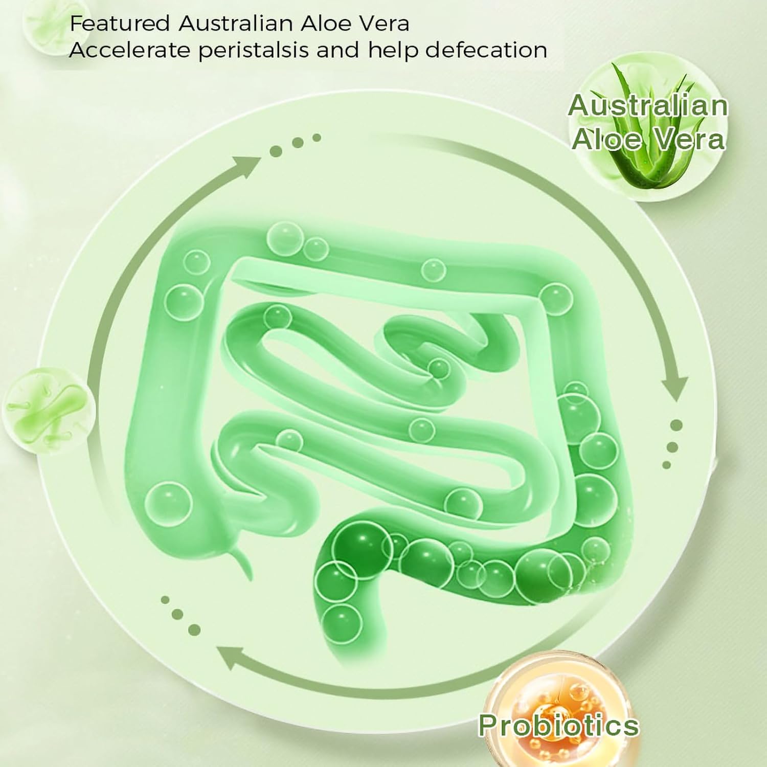 Aloe Vera Probiotic with Australian Aloe Vera, Cassia, Digestive Enzymes, and Four Probiotics - Supports Gut Health and Digestion, 60 Capsules