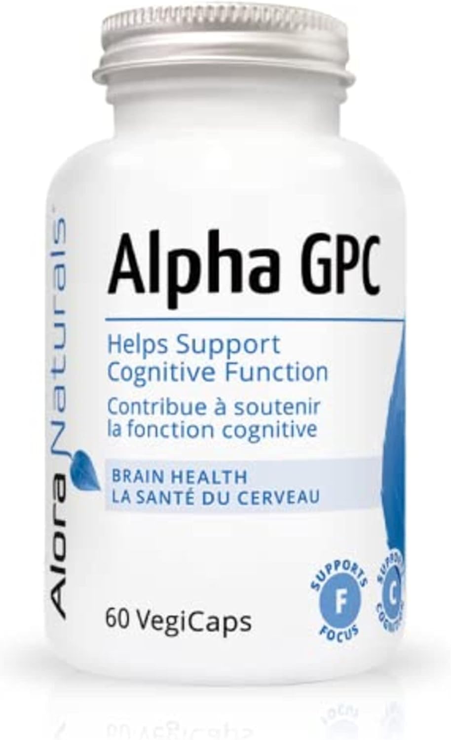 Alora Naturals Alpha GPC Supplement - 60 Vegetarian Capsules, 600mg per Capsule
