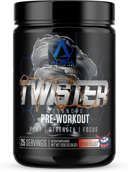 Alpha Nutrition Labs Twister Advanced Pre-Workout Powder - Bomb Blast Flavor - Boost Energy and Performance