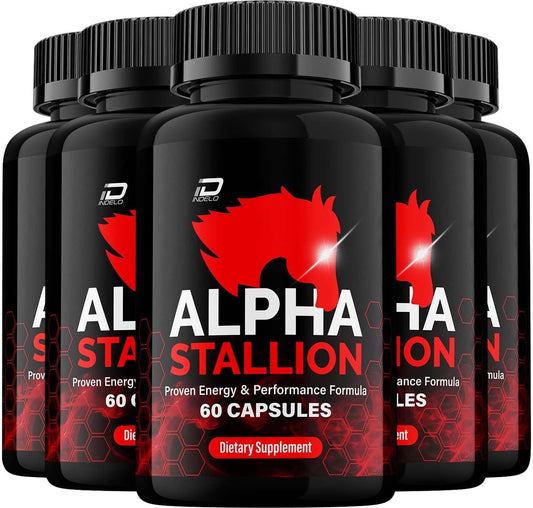 Alpha Stallion Pills - Official Formula for High Performance - Maximum Strength Capsules with All-Natural Ingredients - 5 Pack (300 Capsules)