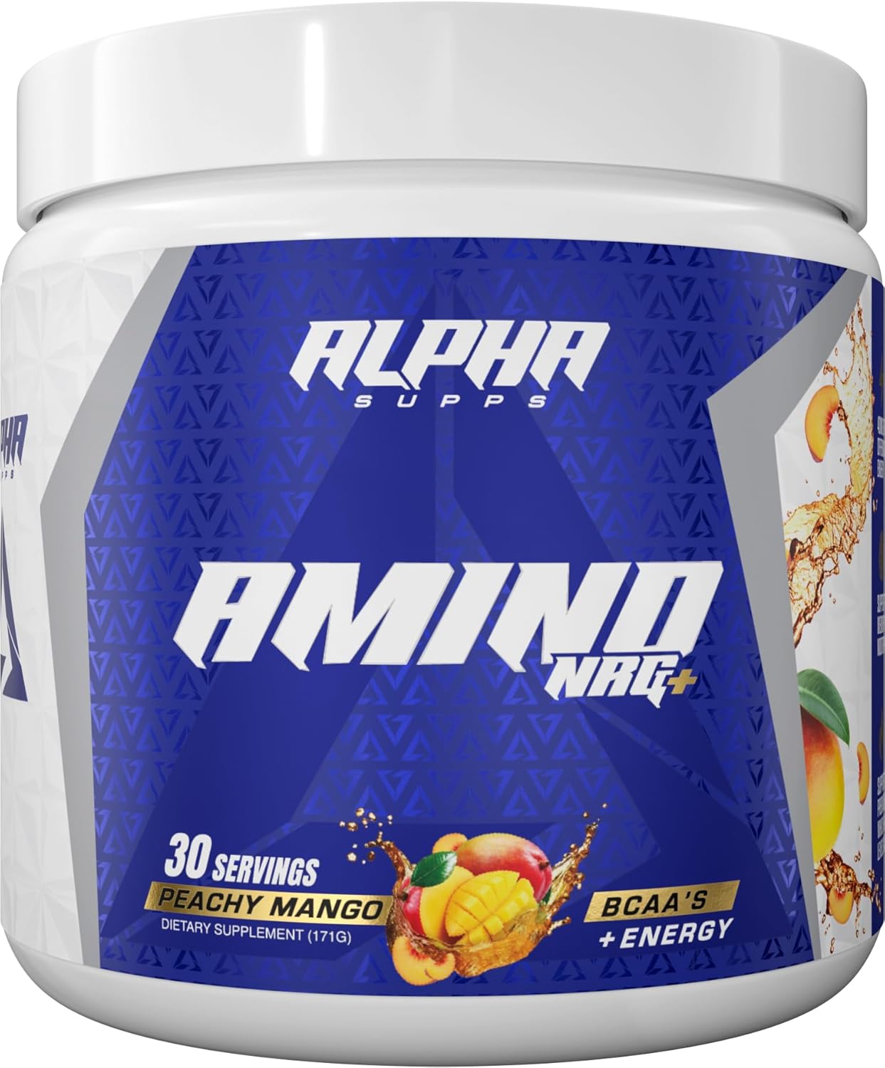 Alpha Supps Amino NRG+ BCAA Powder for Energy & Recovery - Hydration and Focus Blend with Electrolytes - Supports Performance in Men & Women, Peachy Mango Flavor (30 Servings)