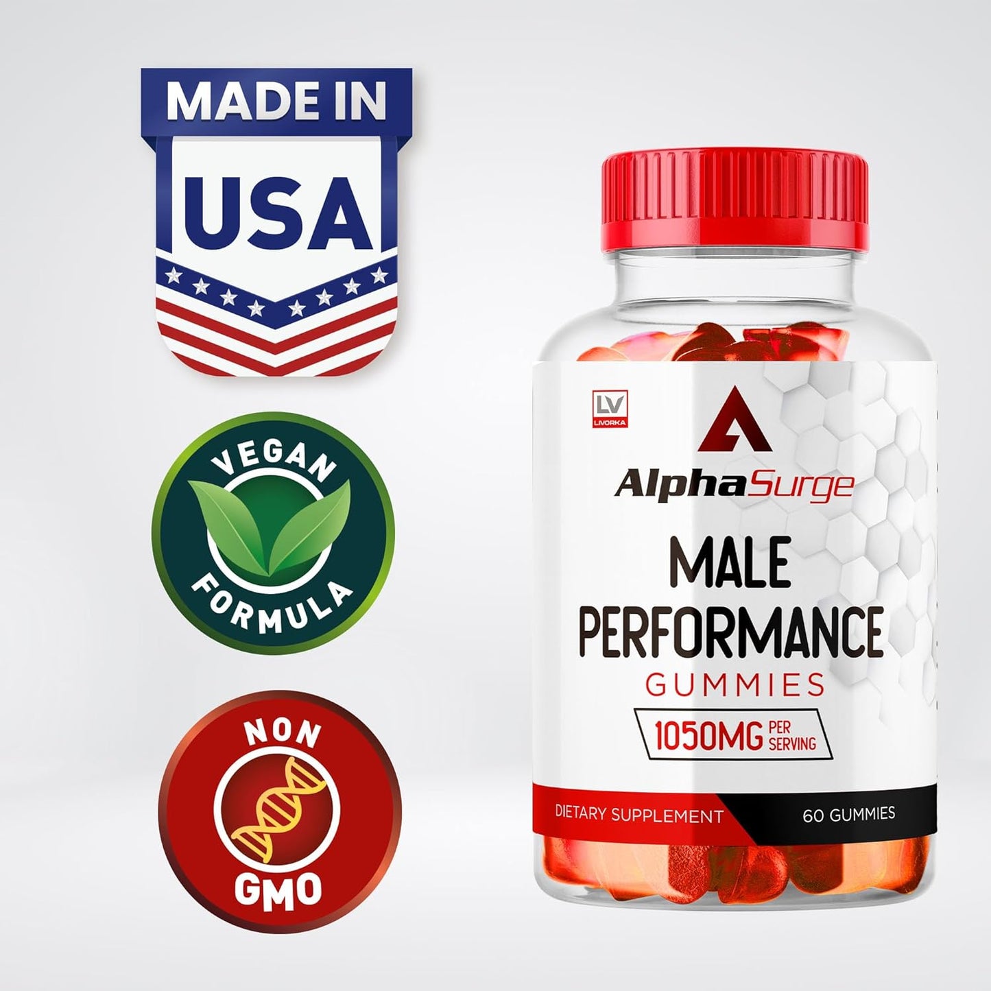 Alpha Surge XL Gummies for Men - 1050mg Alphasurge Gummies for Male, 180 Gummies for 3 Months Supply