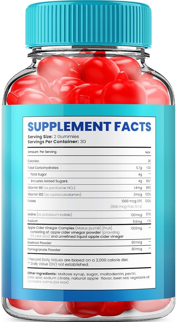 AlphaMax Male Performance ACV Gummies for Men - 1000MG Apple Cider Vinegar Gummies with Vitamin B12 - 60 Count Pack