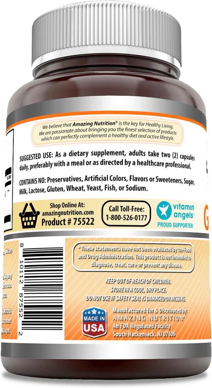 Amazing Formulas Ginger Root 4:1 Supplement | 1500 Mg Per Serving | 200 Capsules Supplement | Non-GMO | Gluten Free | Made in USA