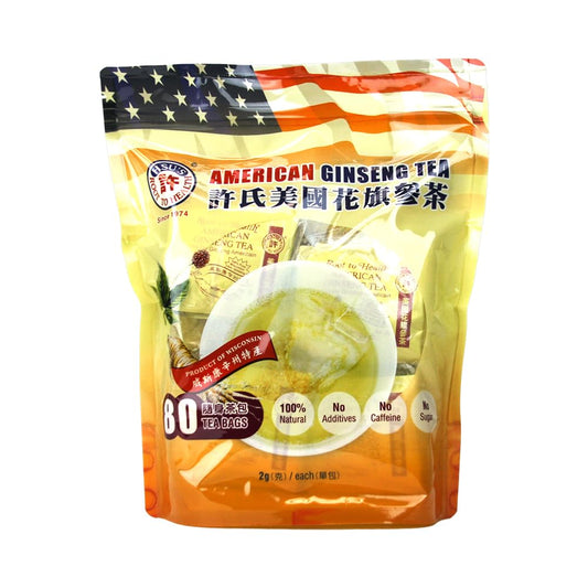 American Ginseng Tea Economy 80 ct - Hsu's Ginseng SKU 1024 | Cultivated in Marathon County, Wisconsin USA