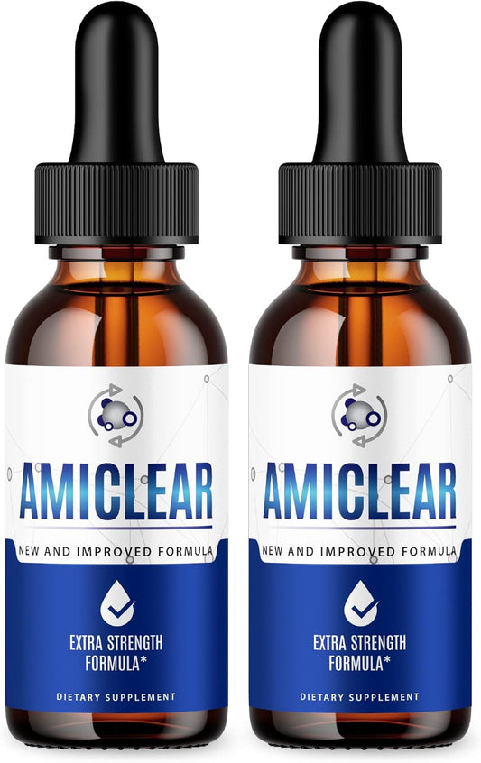 Amiclear Healthy Support Supplement Drops - Official Formula (2 Pack) - Amiclear Alternative to Pills - New 2023 Formula