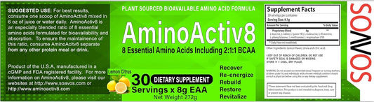 AMINOACTIV8 EAA Essential Amino Acid Powder by OPTISTASIS - Boost Muscle Growth and Recovery