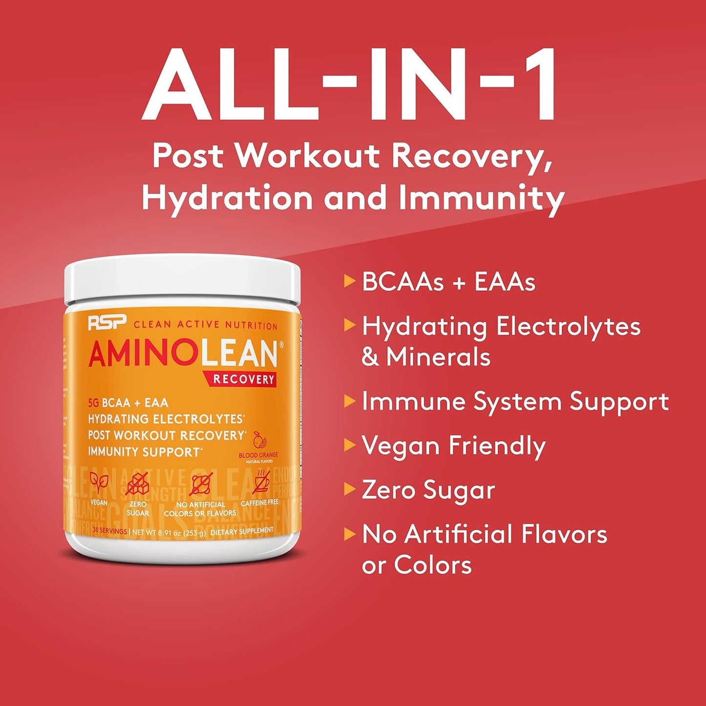 AminoLean Pre & Post Workout Bundle - Pink Lemonade & Blood Orange (30 Servings Each) by RSP Nutrition