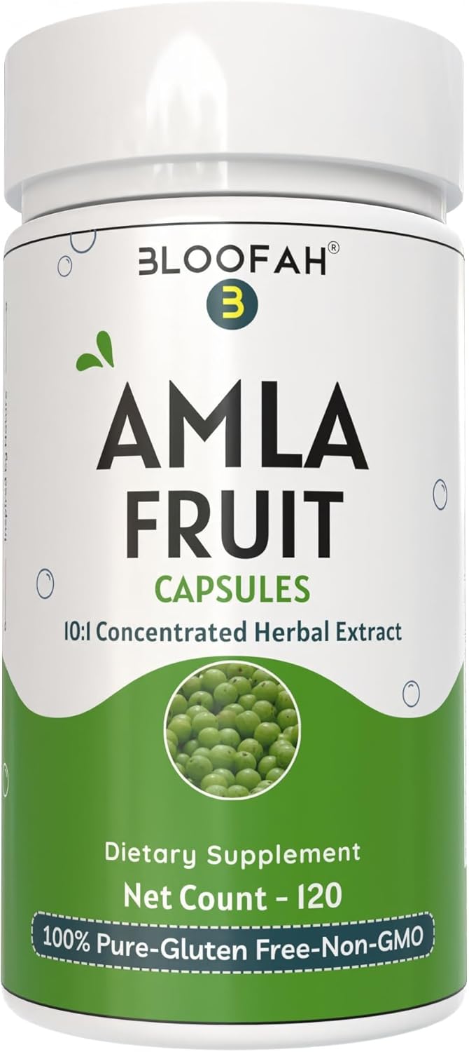 Amla Fruit Capsules 500mg | Concentrated 10:1 Extract Phyllanthus emblica | Herbal Supplement | Non-GMO, Gluten-Free | Traditional Wellness (120 Count)