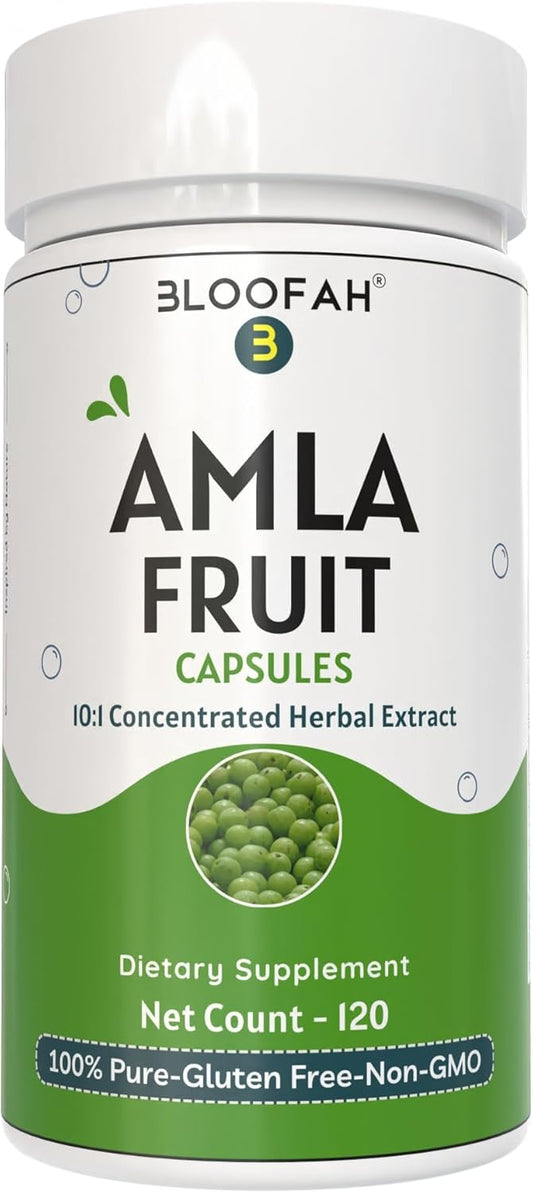 Amla Fruit Capsules 500mg | Concentrated 10:1 Extract Phyllanthus emblica | Herbal Supplement | Non-GMO, Gluten-Free | Traditional Wellness (120 Count)