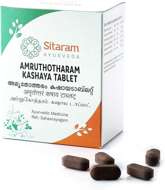 Amruthotharam Kashaya Tablet 50 Count, Ayurvedic Supplement for Improving Digestion and Metabolism