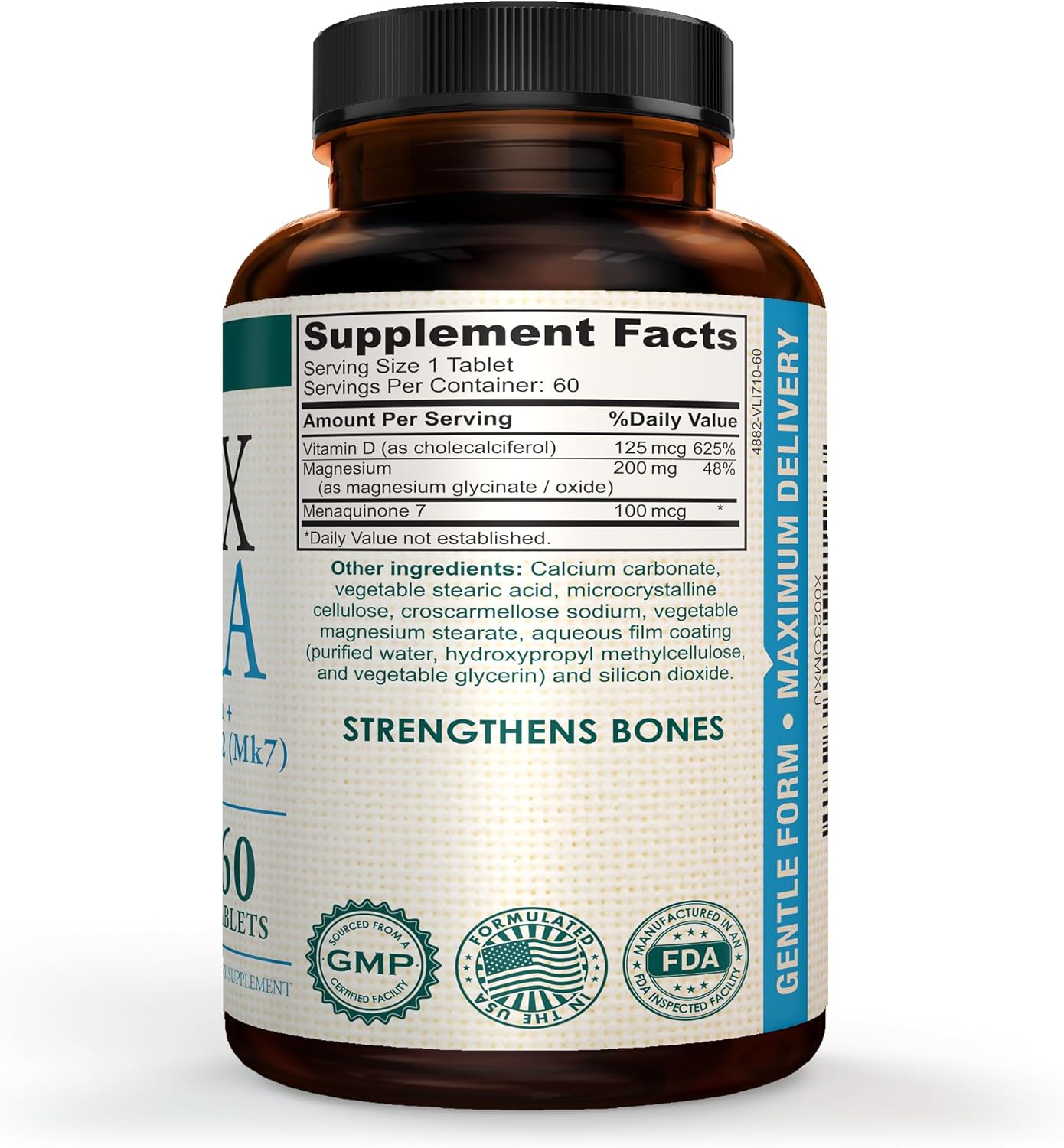 AMVILAB BONEX Ultra Supplement - Vitamin D3, K2, Magnesium - Cardiovascular, Immune & Bone Health - 60 Tablets