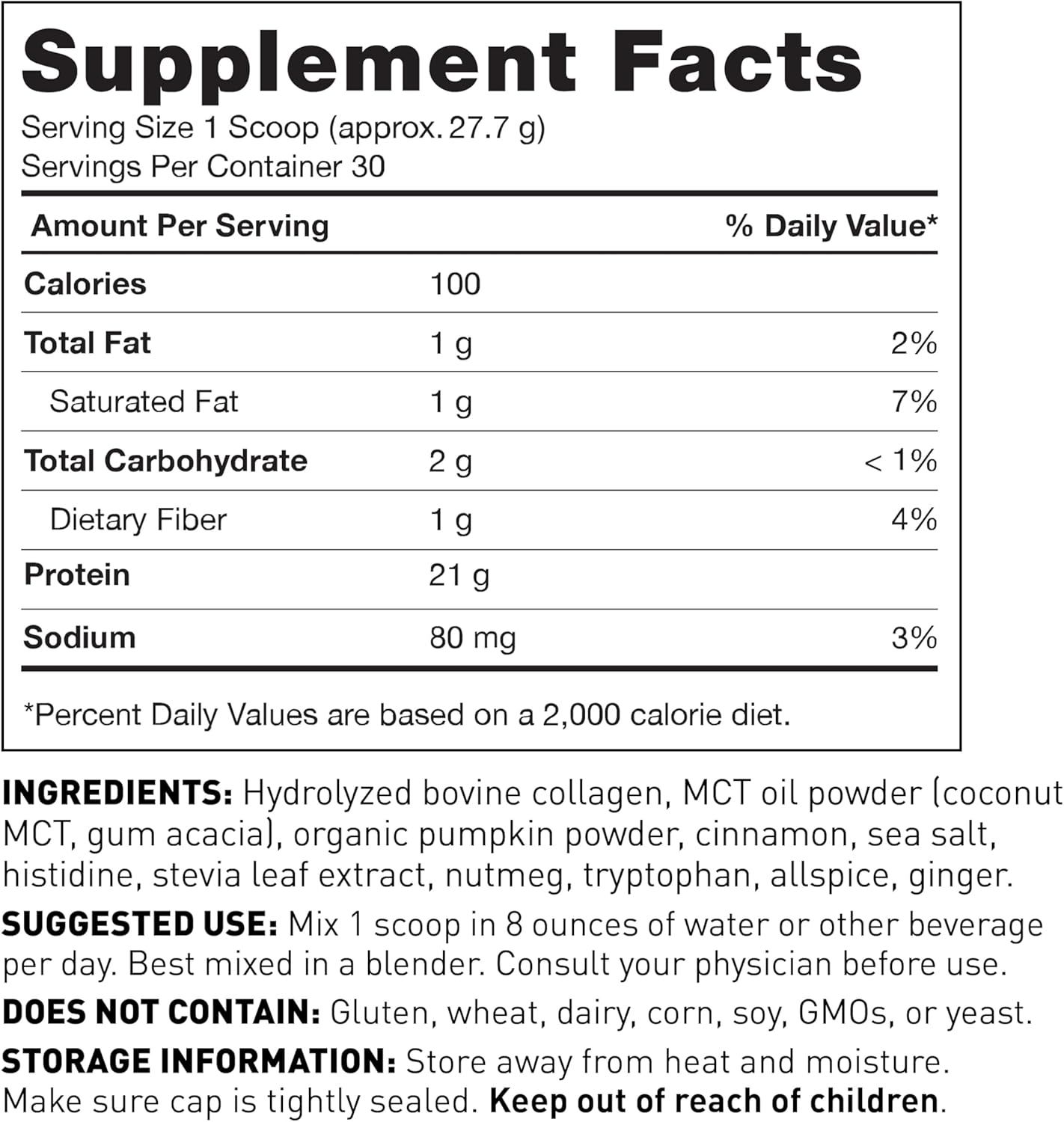 Amy Myers MD Pure Paleo Pumpkin Spice Protein Powder - Grass Fed, Pasture Raised, Hormone Free - Non-GMO, Gluten & Dairy Free - Ideal for Keto & Paleo - 29.31 Oz