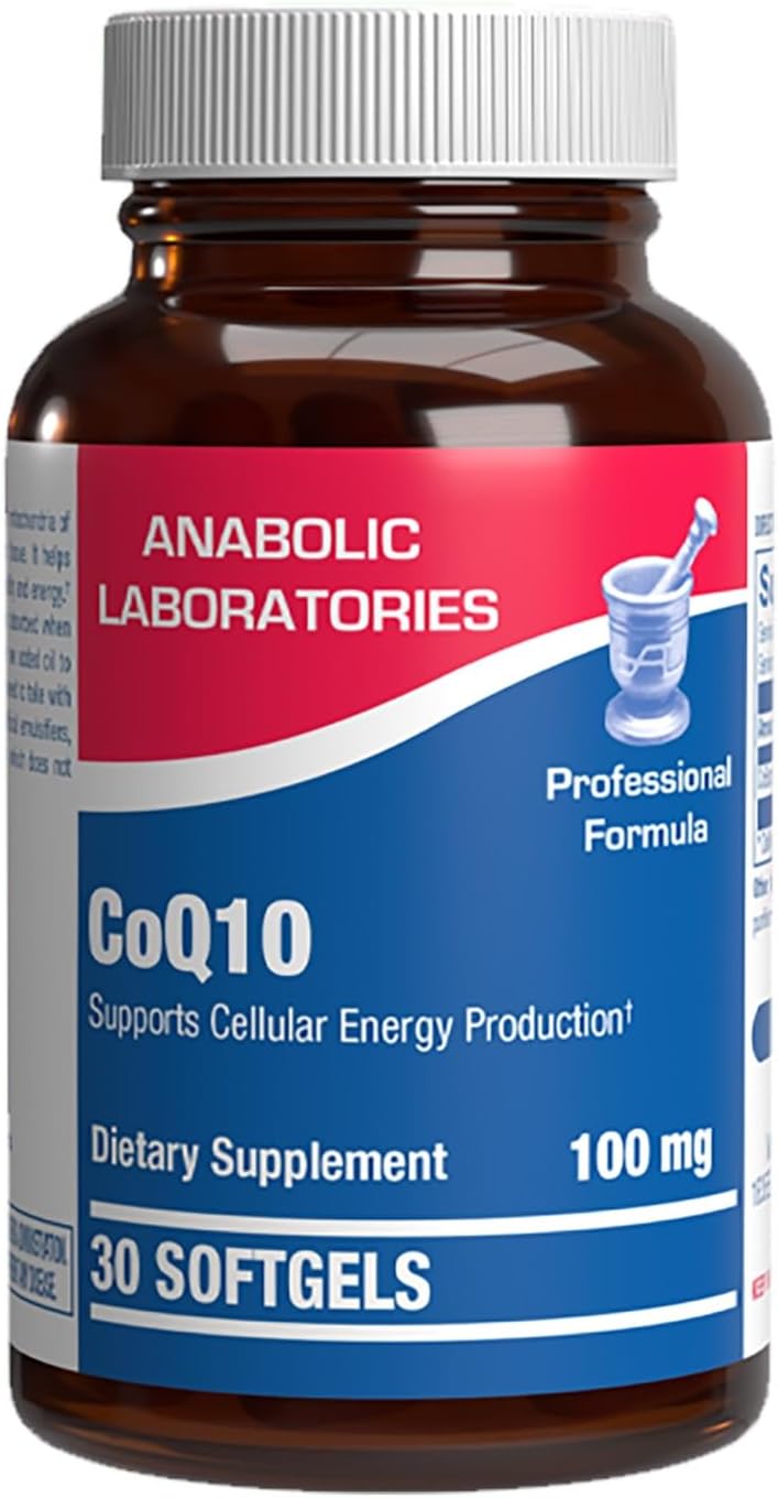 Anabolic Laboratories CoQ10 100mg Softgels - 30 Supplements for Heart, Skin, and Brain Health - Coenzyme Q10 for Cellular Energy and Fertility