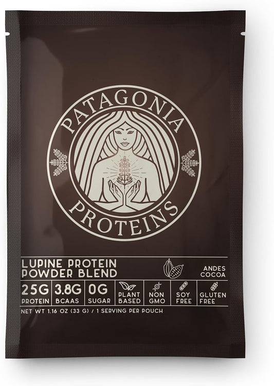 Andes Cocoa Patagonia Proteins: Vegan Plant-Based Protein Powder with 25g Protein, 110 Calories, 3.8g BCAAs - Non-GMO, Sugar/Soy/Gluten Free