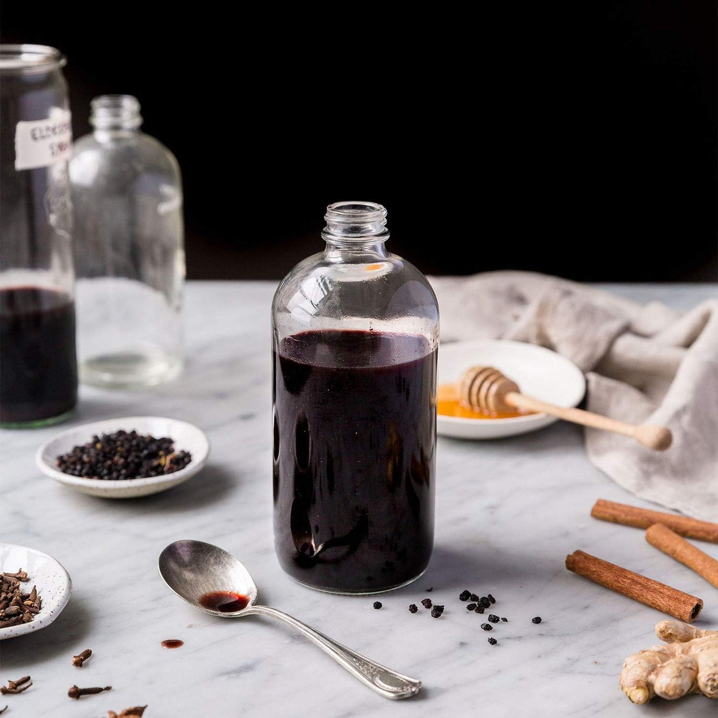 Anima Mundi Apothecary Elderberry Syrup with Mushrooms for Immune Health - Skullcap Baikal, Cordyceps, Reishi, Shiitake & Maitake - 4oz