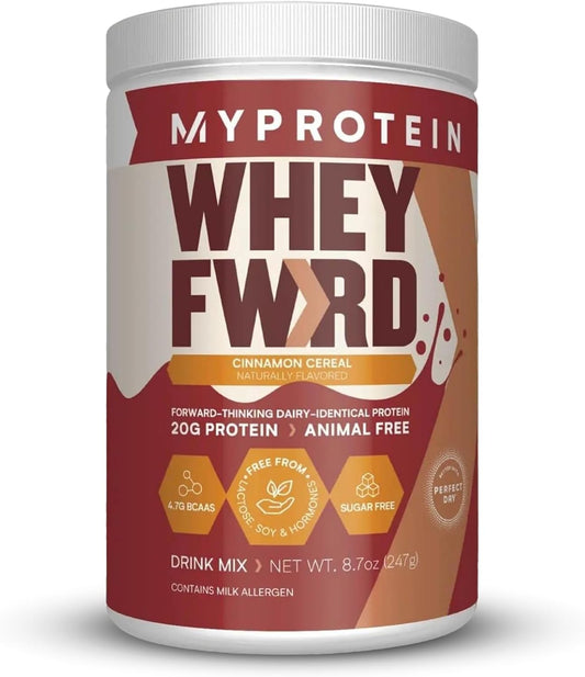 Animal-Free Cinnamon Cereal Protein Powder - 20g Protein & 4.7g BCAA - Muscle Strength & Recovery - Lactose & Sugar Free - 1.09 Lbs