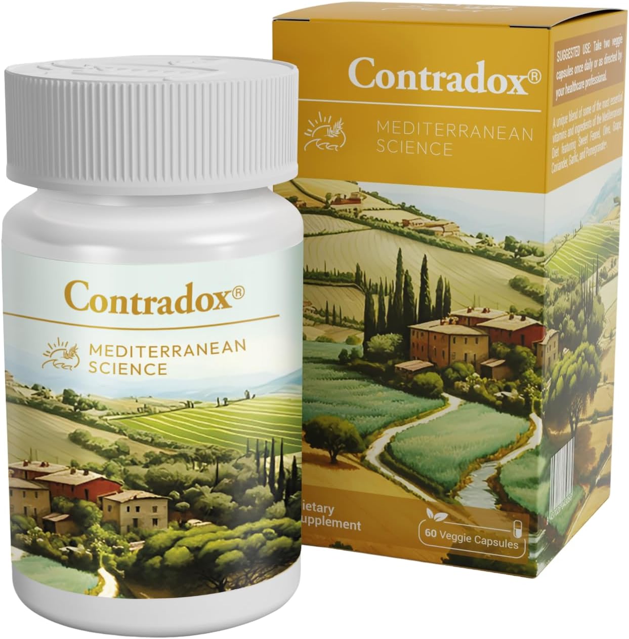 Anti-Aging Resveratrol Capsules with Vitamins E, C, D, and Selenium - Mediterranean Diet Supplement