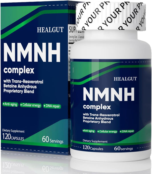 Anti-Aging Women's NMNH Liposome Supplement for NAD+ Boost - HEALGUT Complex 120 Capsules