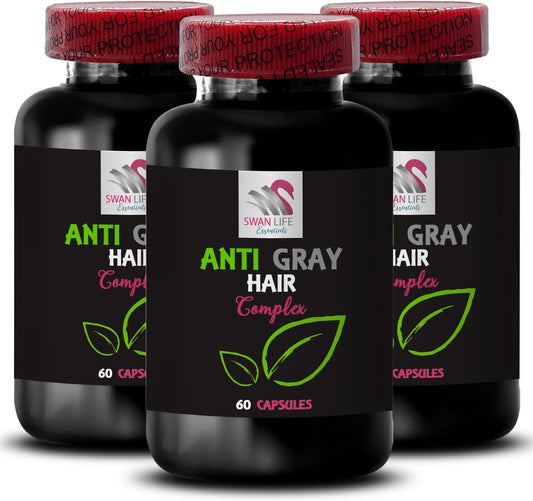 Anti Gray Hair Complex: Boost Vibrancy, Reverse Gray Hair, Enhance Fresh Shade - 180 Capsules