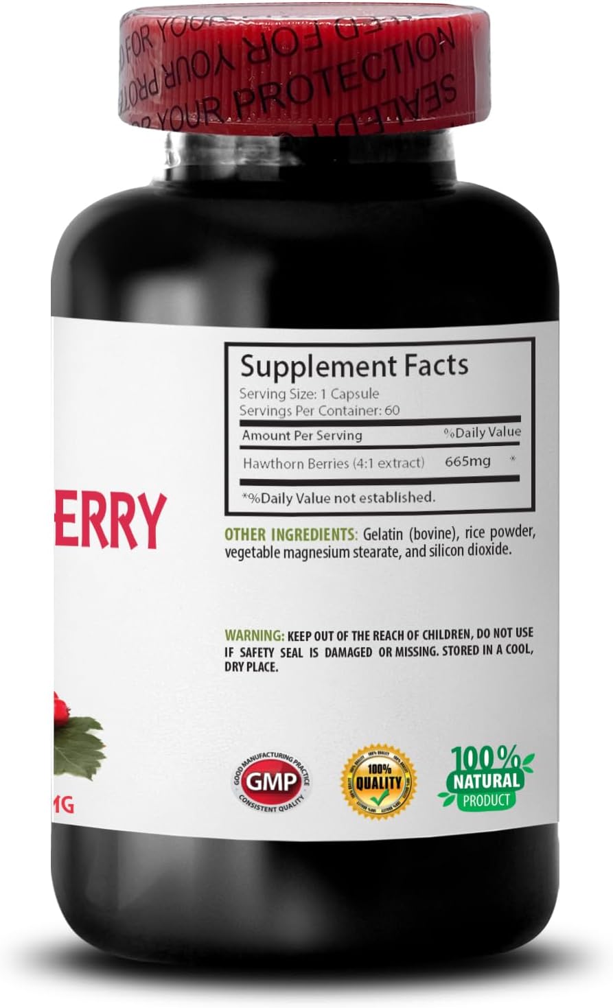 Antioxidant Berry Supplement with Hawthorn Berries Extract for Women - Energy Boosting Wild Berry Blend - 60 Capsules