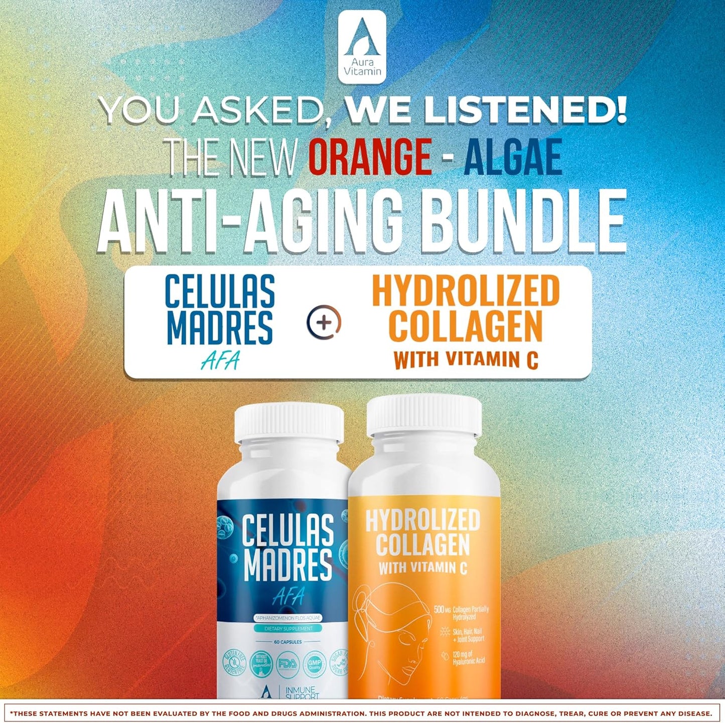 Antioxidant Mega Bundle: Collagen & Stem Cell Vitamins for Skin, Hair, & Nails - 180 Capsules