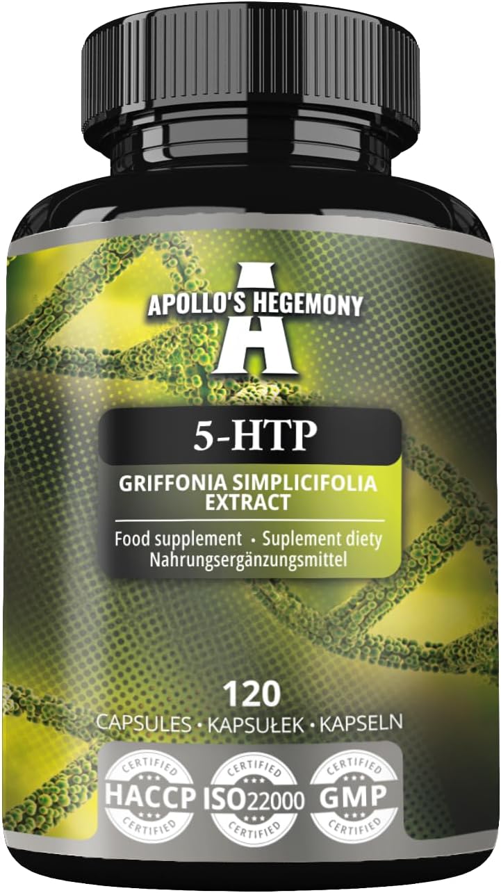 Apollo's Hegemony 5-HTP Capsules - 150mg - 120 Vegan Capsules - Griffonia simplicifolia Seed Extract - Mood and Well-Being Support - 4 Month Supply