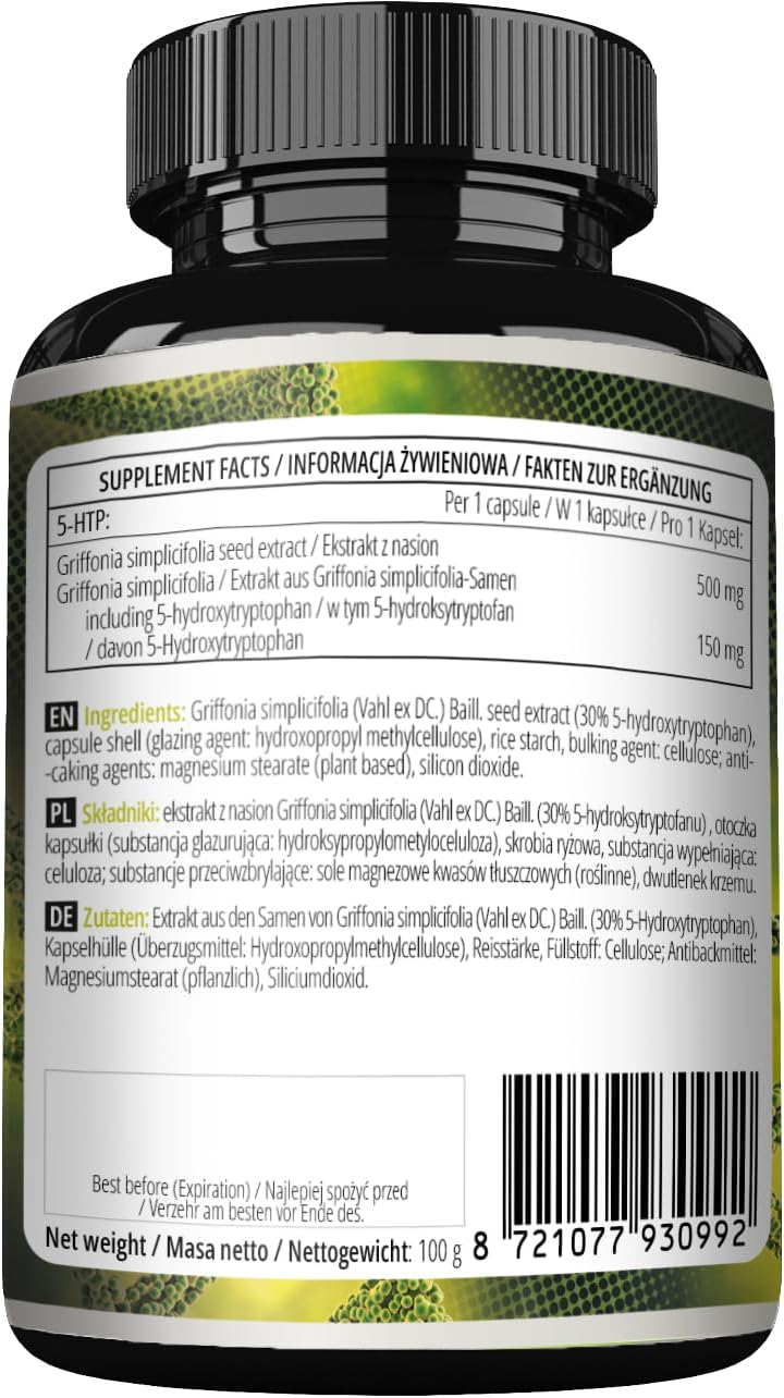 Apollo's Hegemony 5-HTP Capsules - 150mg - 120 Vegan Capsules - Griffonia simplicifolia Seed Extract - Mood and Well-Being Support - 4 Month Supply