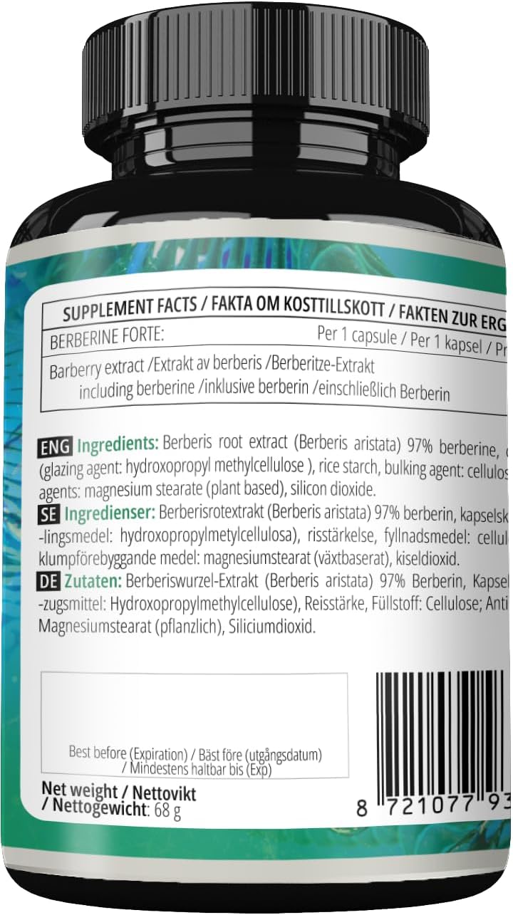Apollo's Hegemony Berberine Capsules - 485mg - 100 Count - Vegan - Boost Metabolism and Energy - 3 Month Supply