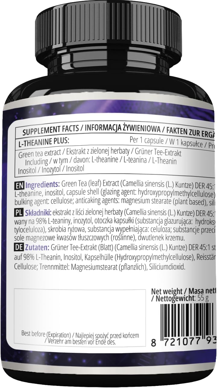 Apollo's Hegemony L-Theanine & Myo-Inositol Capsules - 300mg - 120 Vegan Capsules - 4 Month Supply - Mental Clarity & Stress Support