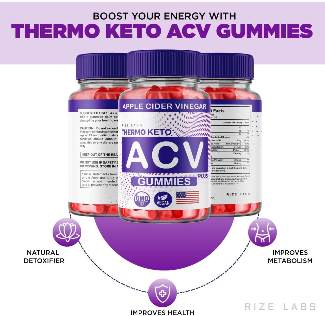 Apple Cider Vinegar Gummies for Advanced  Slimming Formula  - Reduce Belly Fat - Extra Strength Formula (120 Gummies)