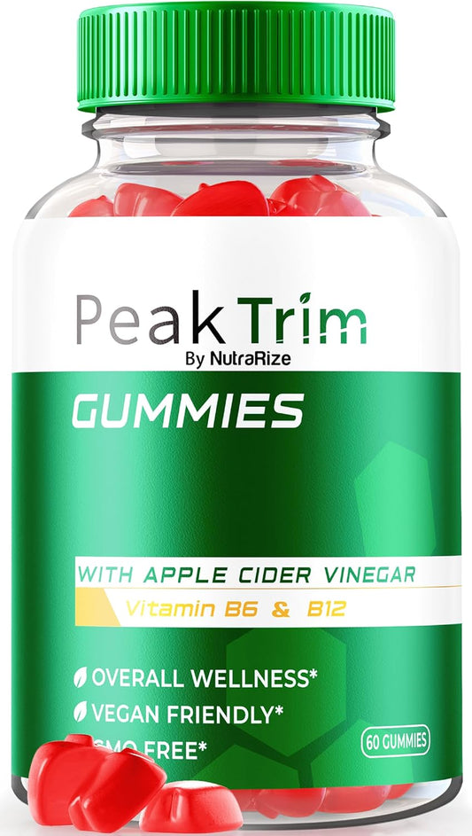 Apple Cider Vinegar Gummies for  Slimming Formula  - NutraRize PeakTrim Keto ACV Gummies - All Natural 1000MG Supplement to Support Fitness Goals - 60 Gummies