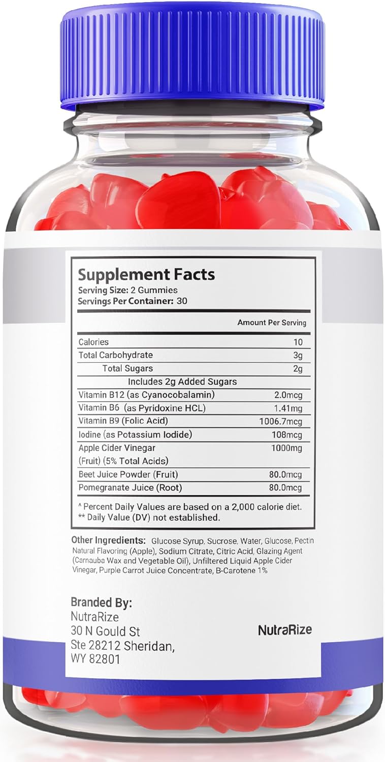 Apple Cider Vinegar Gummies for  Slimming Formula  - NutraRize Keto Plus ACV Supplement (60 Gummies)