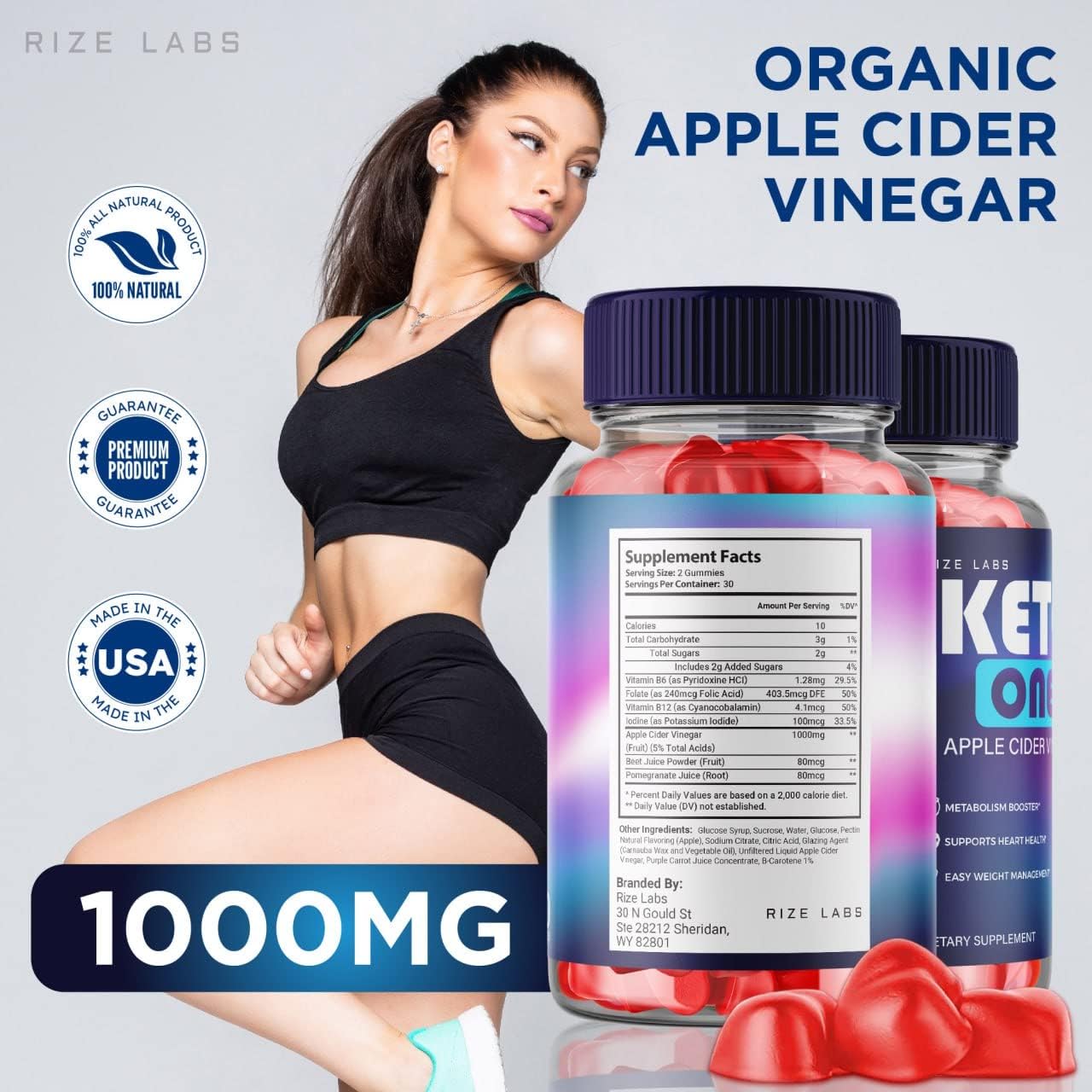 Apple Cider Vinegar Gummies for  Slimming Formula  - Advanced Energy Formula to Burn Belly Fat - 60 Count