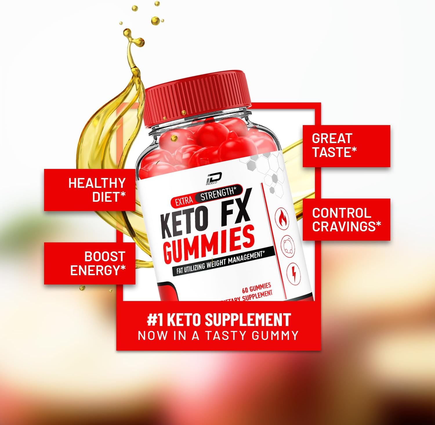 Apple Cider Vinegar Keto Gummies - Indelo Keto FX Supplement with Vitamin B12, 1000MG ACV Gummies, FX Keto Gummies (2 Pack)