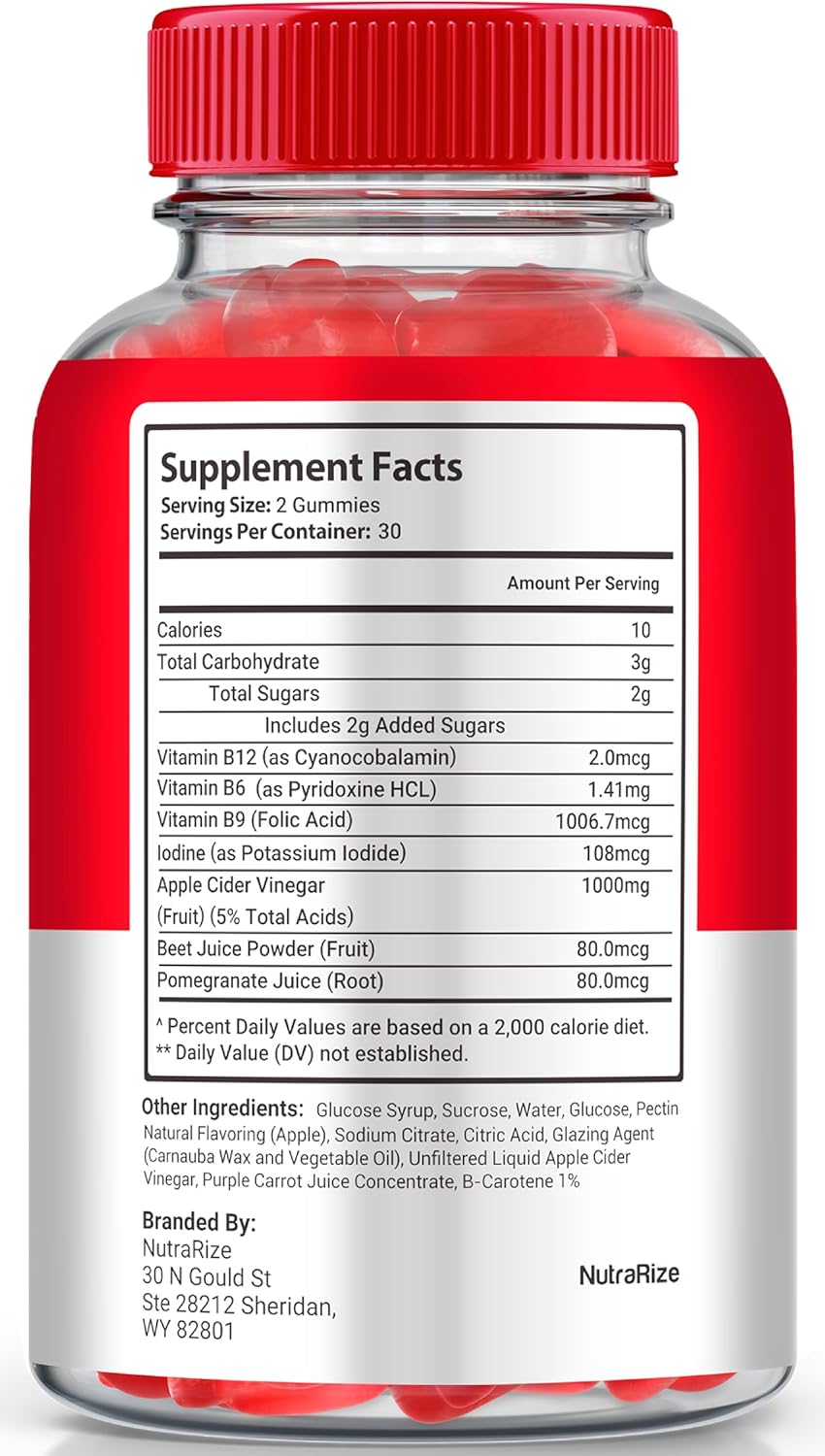Apple Cider Vinegar + Keto Gummies for  Slimming Formula  - NutraRize Duo Keto ACV Gummies 2000mg - Natural ACV Formula - 60 Count
