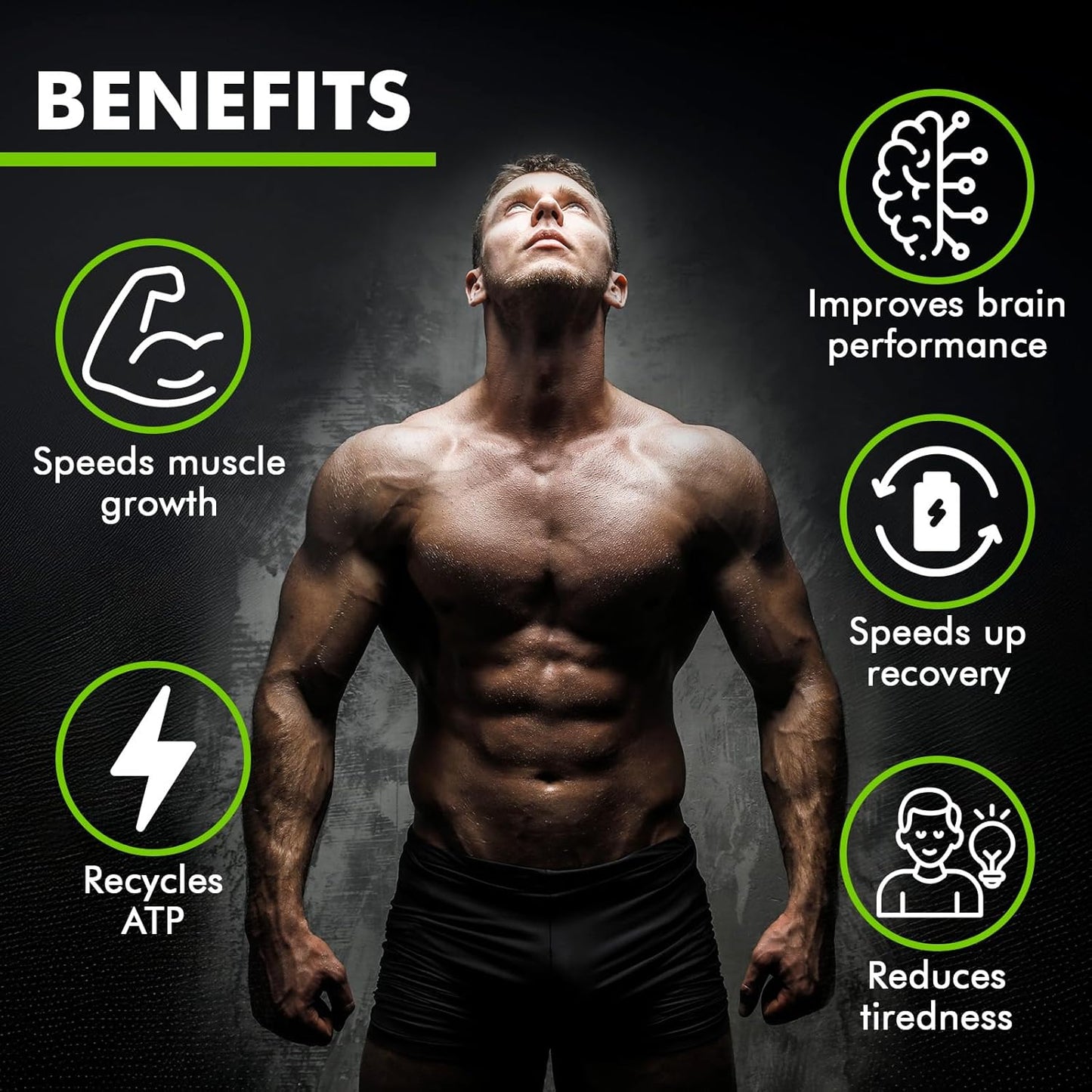 Apple Flavored Creatine Monohydrate Gummies for Strength & Energy - 120 Count, Vegan & Sugar Free, 5g per Serving