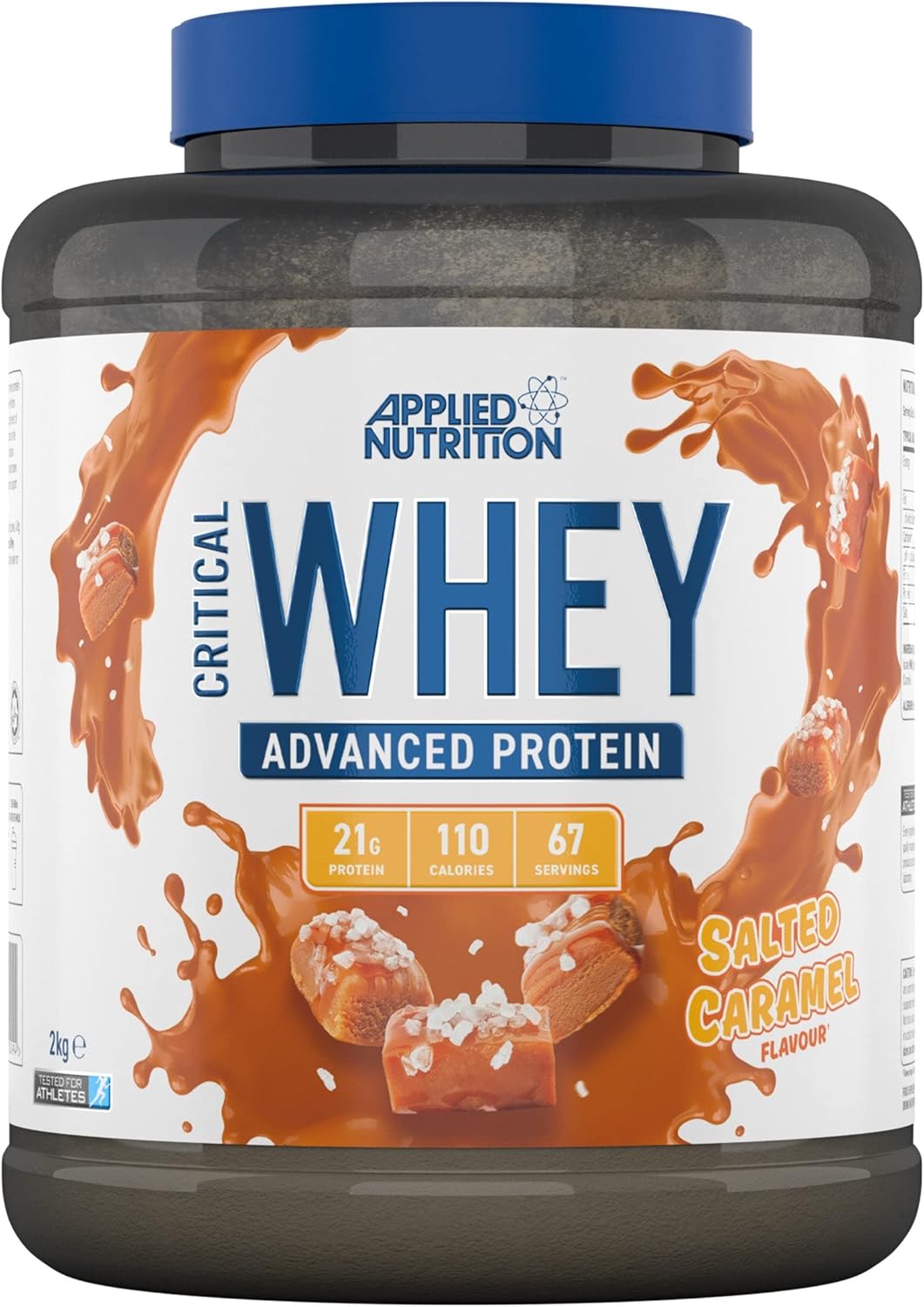Applied Nutrition Critical Whey Protein Powder, Salted Caramel Flavor, 2000g Size - Premium Whey Protein Supplement for Muscle Building and Recovery