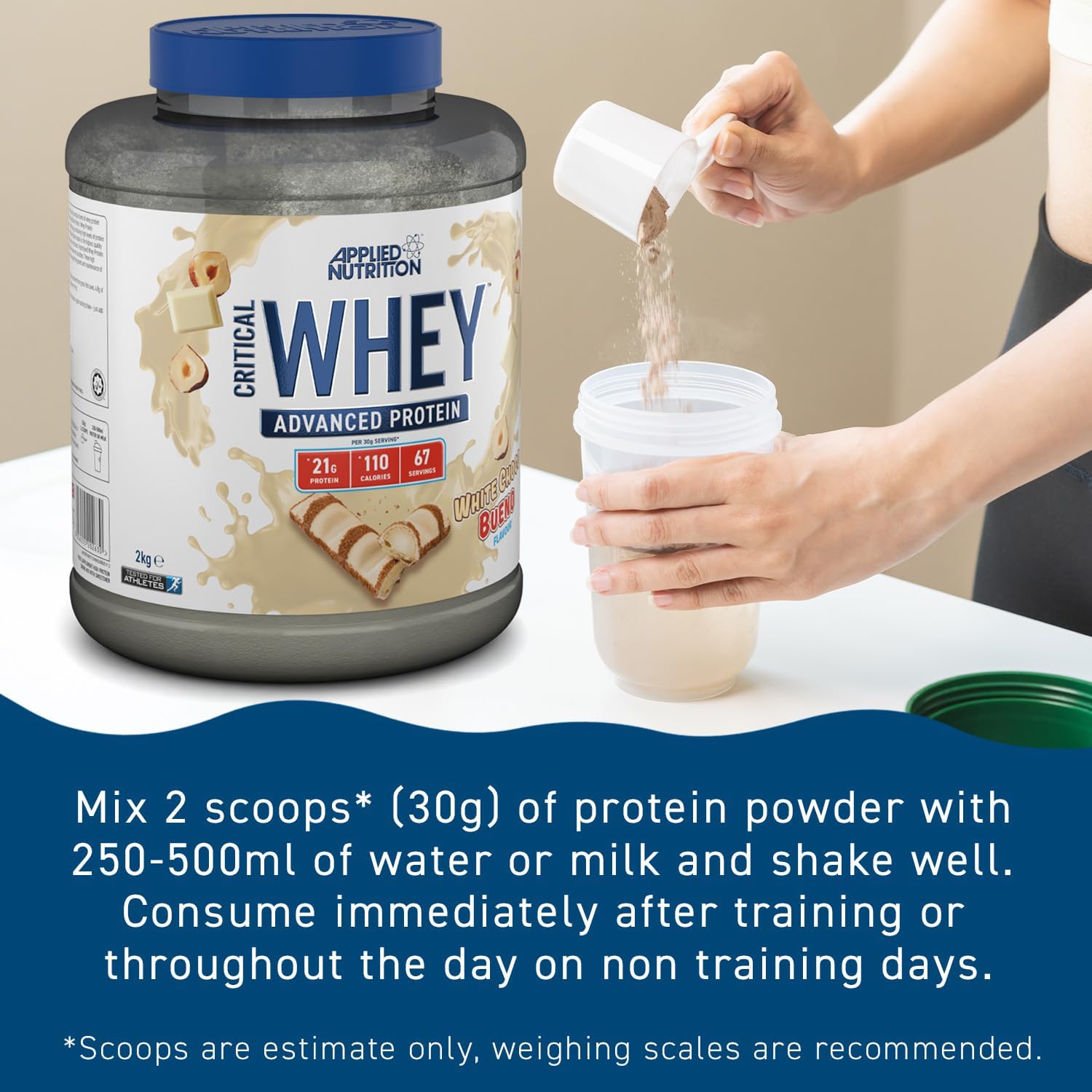 Applied Nutrition Critical Whey Protein Powder, Salted Caramel Flavor, 2000g Size - Premium Whey Protein Supplement for Muscle Building and Recovery