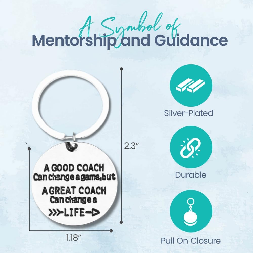 Appreciation Gift for Soccer Coaches - Inspirational Soccer Coach Keychain for Men and Women