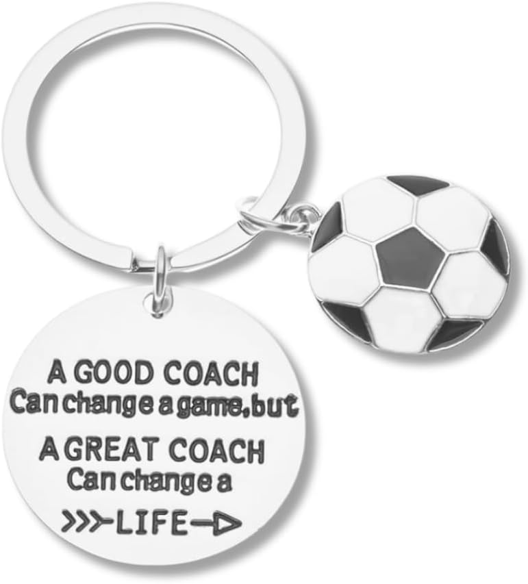 Appreciation Gift for Soccer Coaches - Inspirational Soccer Coach Keychain for Men and Women