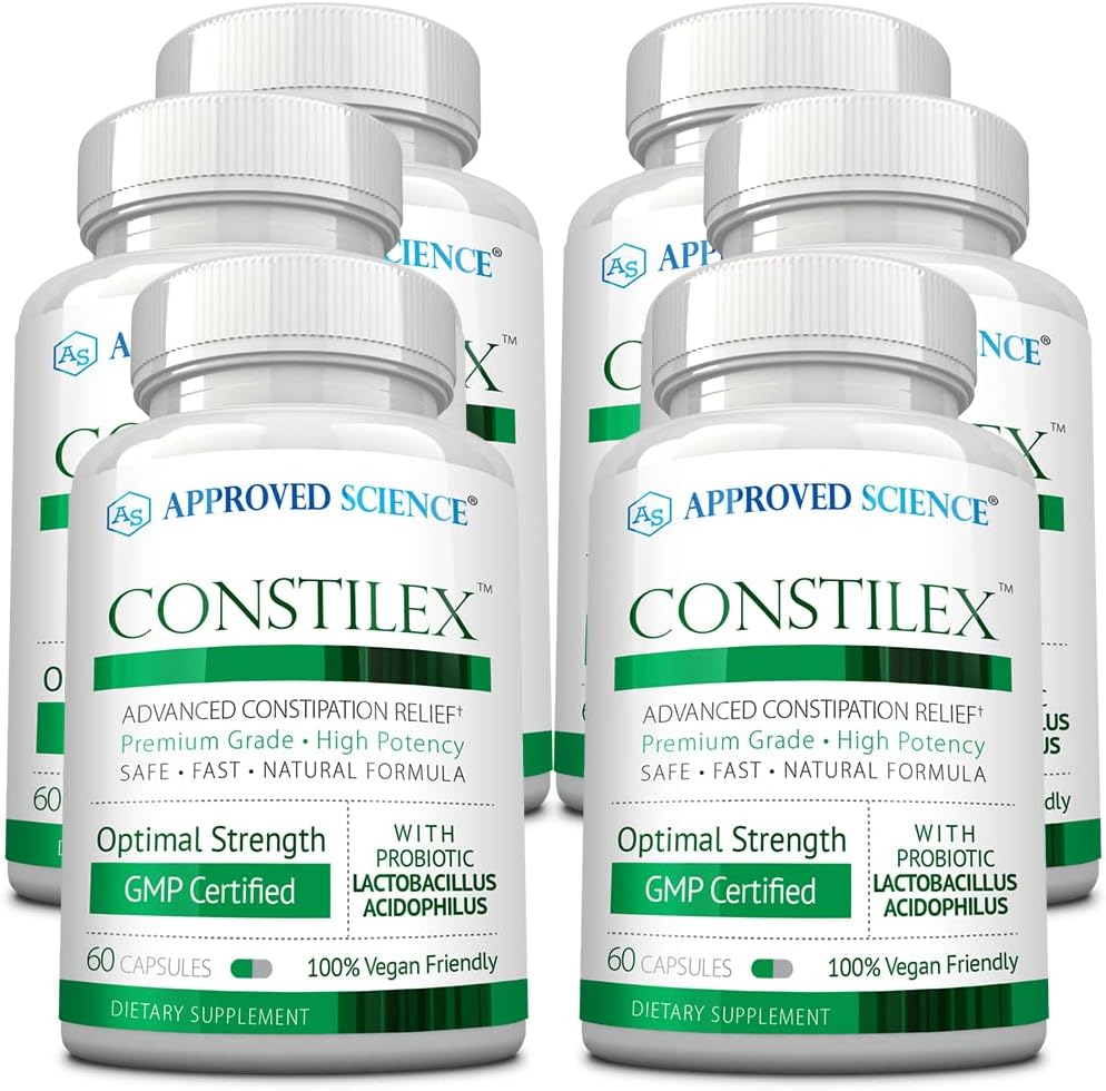 Approved Science Constilex - Fast Constipation Relief, Supports Gut Health, 6 Bottles