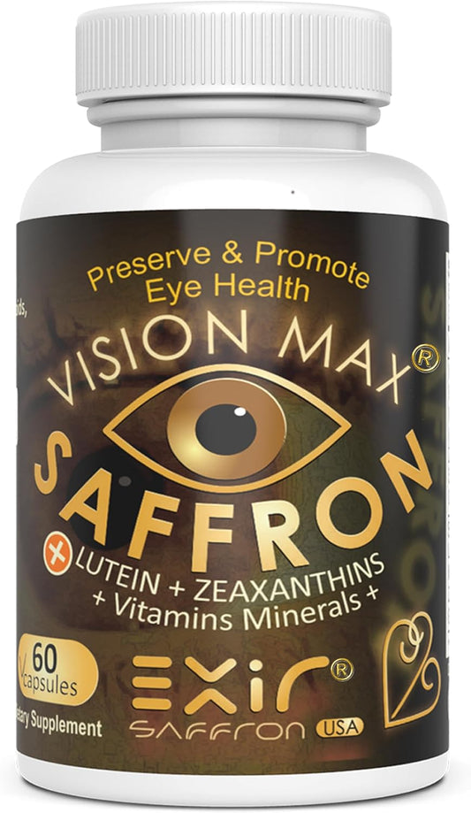 AREDS 2 Eye Vitamin & Mineral Supplement with Saffron, Grape Seed Extract, Selenium - 60 Capsules