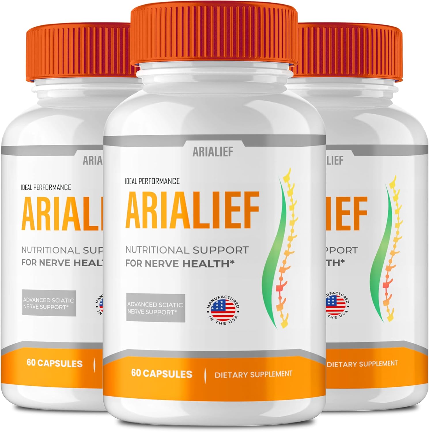 Arialief Sciatica Relief Capsules - Nutritional Support for Nerve Health - Primepalm Supplement Pills - Vitamin Reviews (3 Pack)
