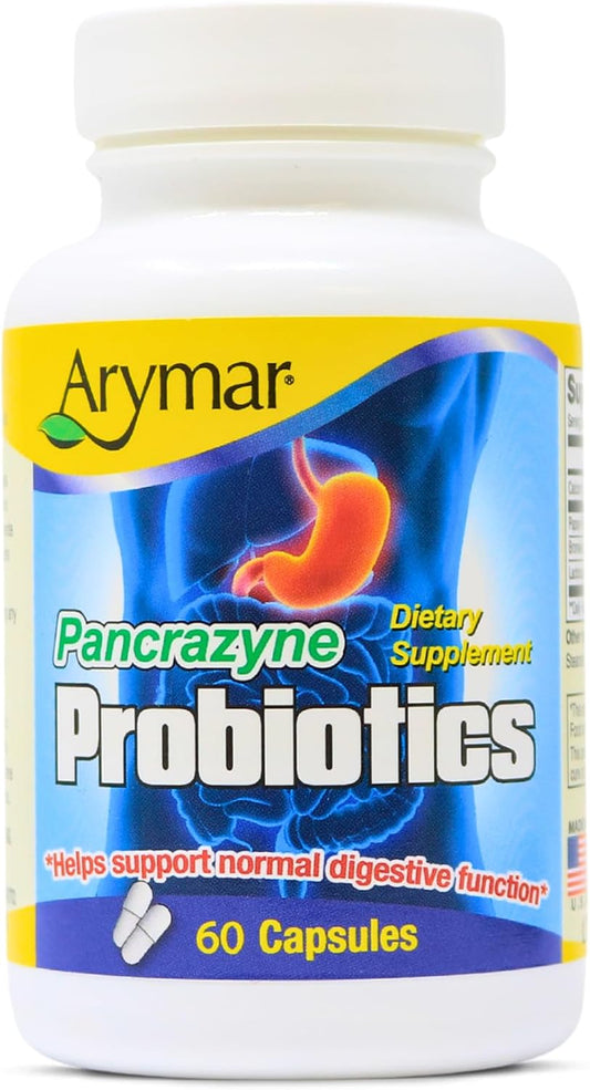 Arymar Pancrazyne Probiotics - 60 Capsules - Support Digestive Health - Dietary Supplement
